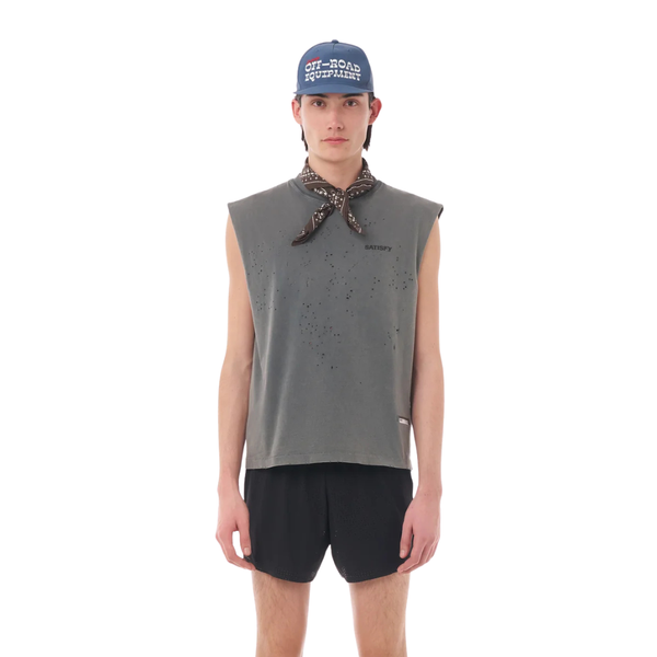 Satisfy Running MothTech Muscle Tee - Faded Black