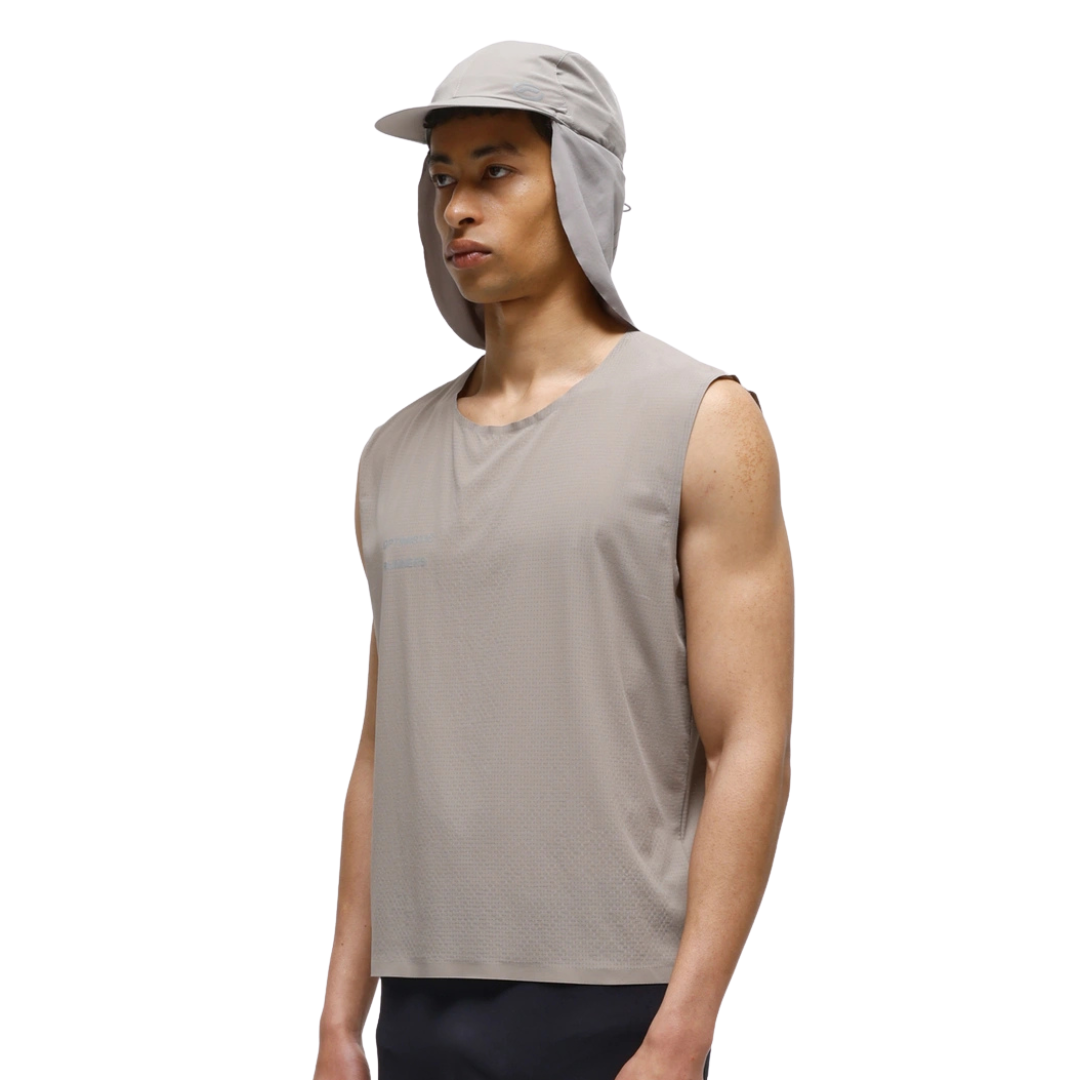 OPTIMISTIC RUNNER Perforated Crop Tank - CAMEL
