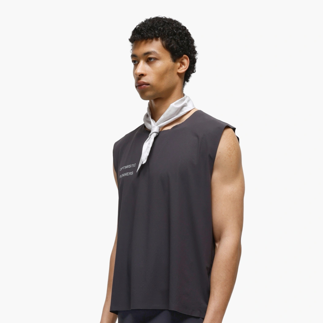 OPTIMISTIC RUNNER Perforated Crop Tank - BLUEBERRY