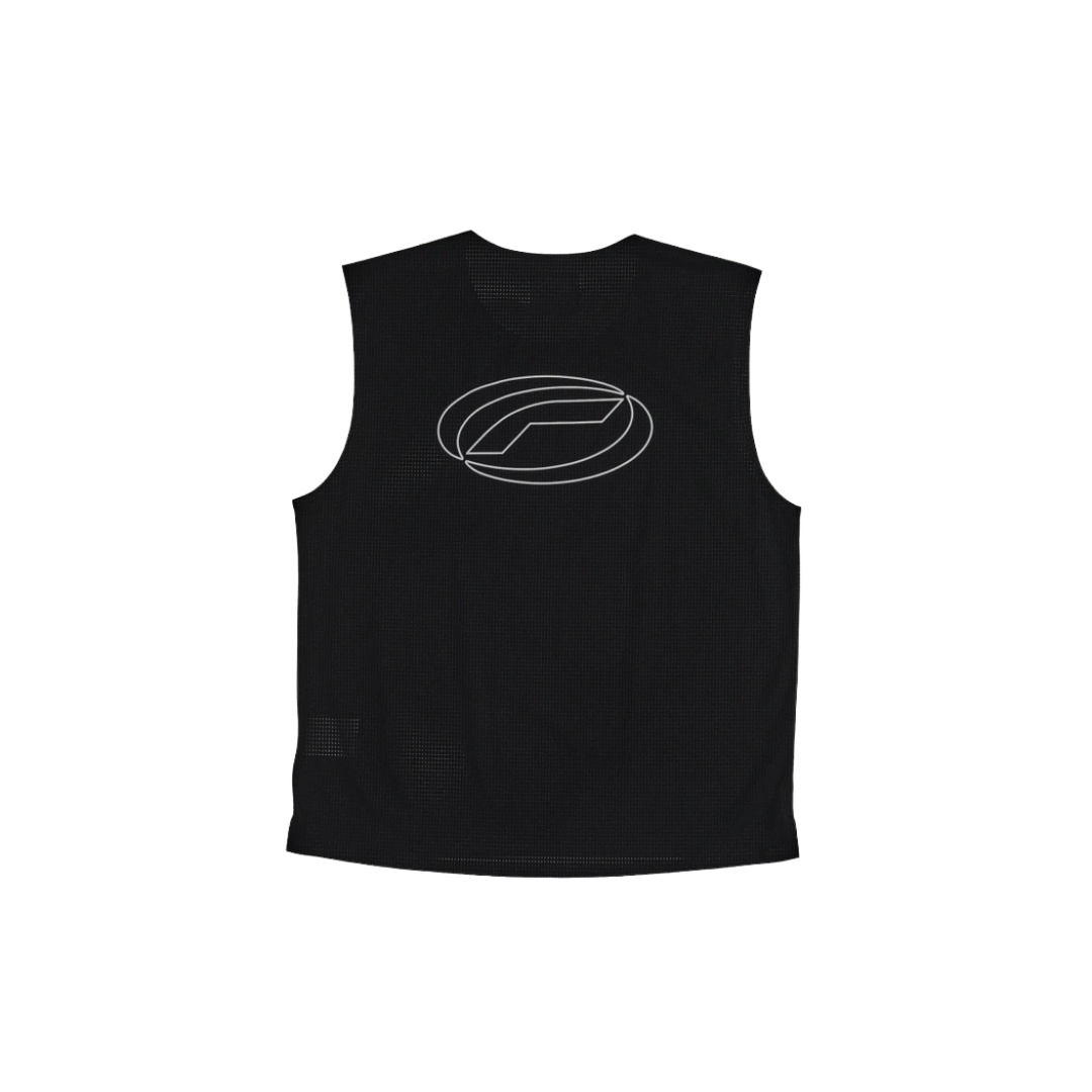 OPTIMISTIC RUNNER Perforated Crop Tank Top - BLACK