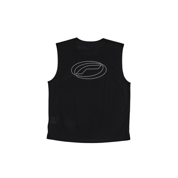 OPTIMISTIC RUNNER Perforated Crop Tank Top - BLACK