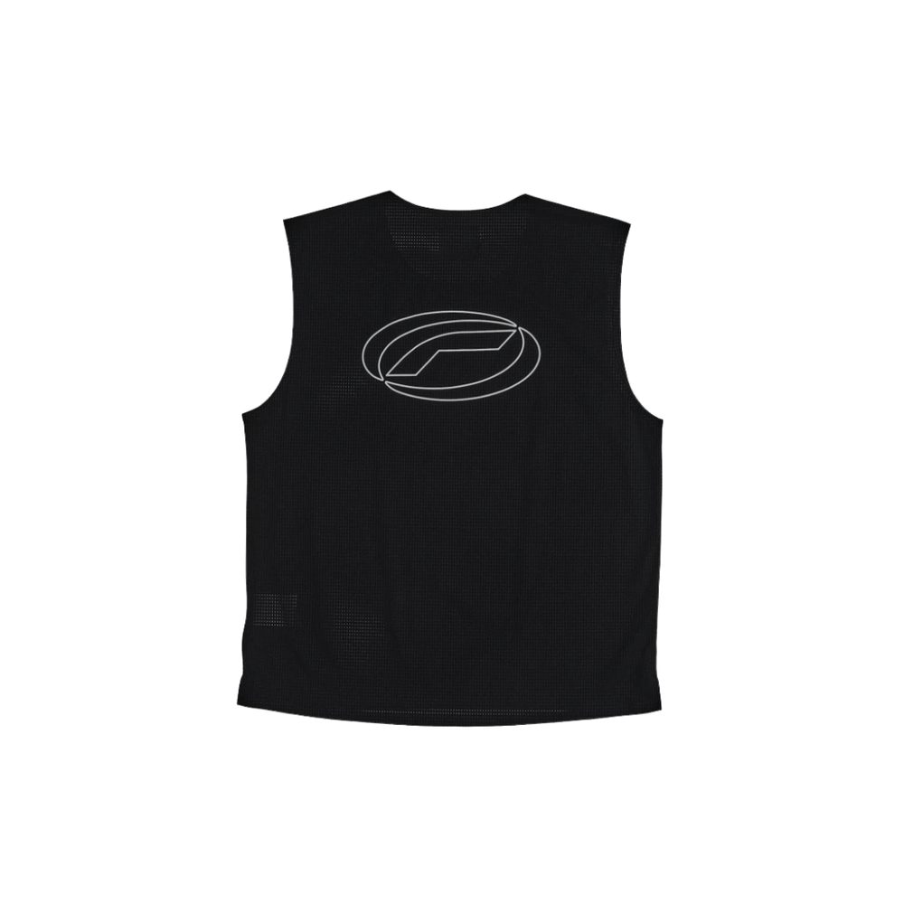 OPTIMISTIC RUNNER Perforated Crop Tank Top - BLACK