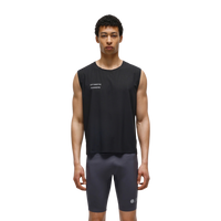 OPTIMISTIC RUNNER Perforated Crop Tank Top - BLACK