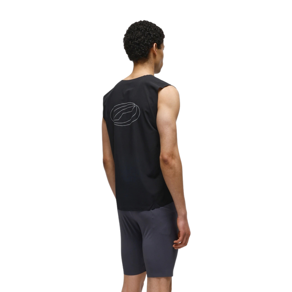 OPTIMISTIC RUNNER Perforated Crop Tank Top - BLACK
