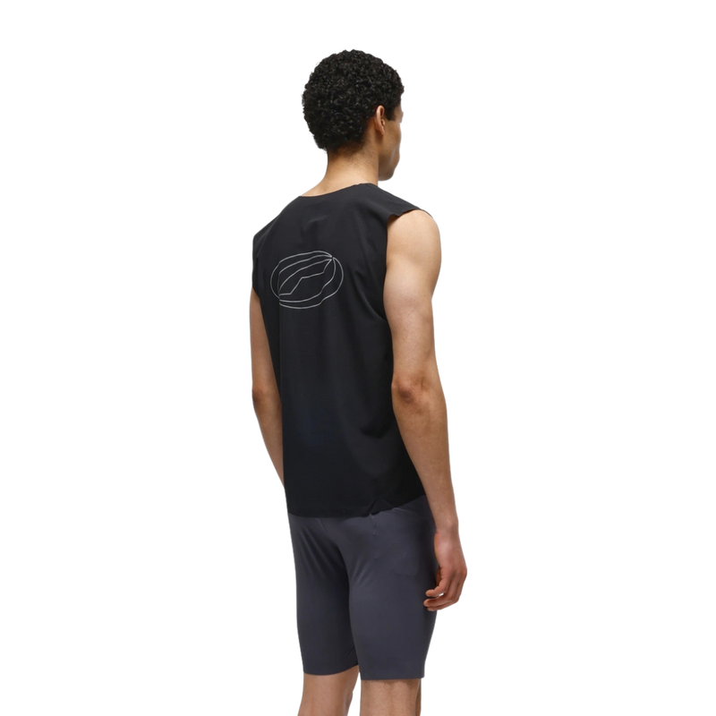 OPTIMISTIC RUNNER Perforated Crop Tank Top - BLACK