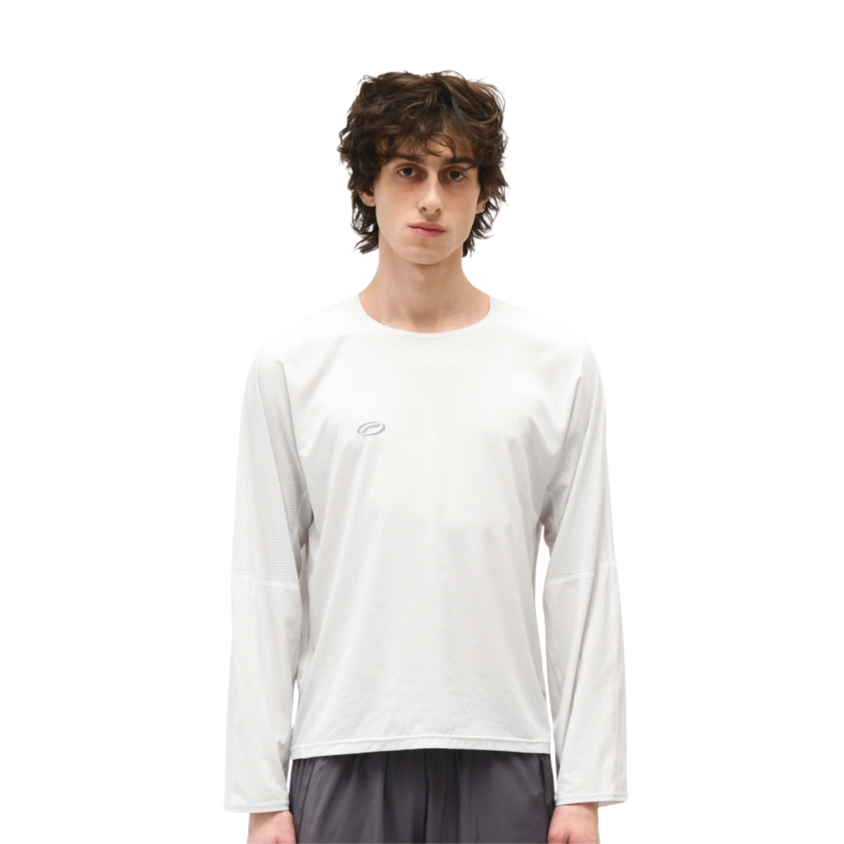 OPTIMISTIC RUNNER Perforated Longsleeve - COOL GREY