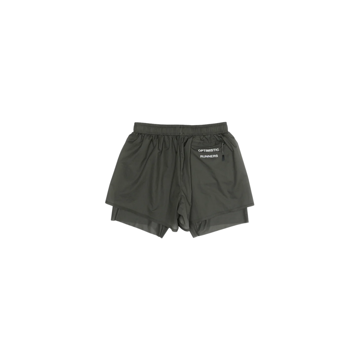 OPTIMISTIC RUNNER Layered Shorts - DARK GREEN