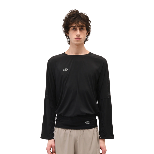 OPTIMISTIC RUNNER Perforated Longsleeve - BLACK