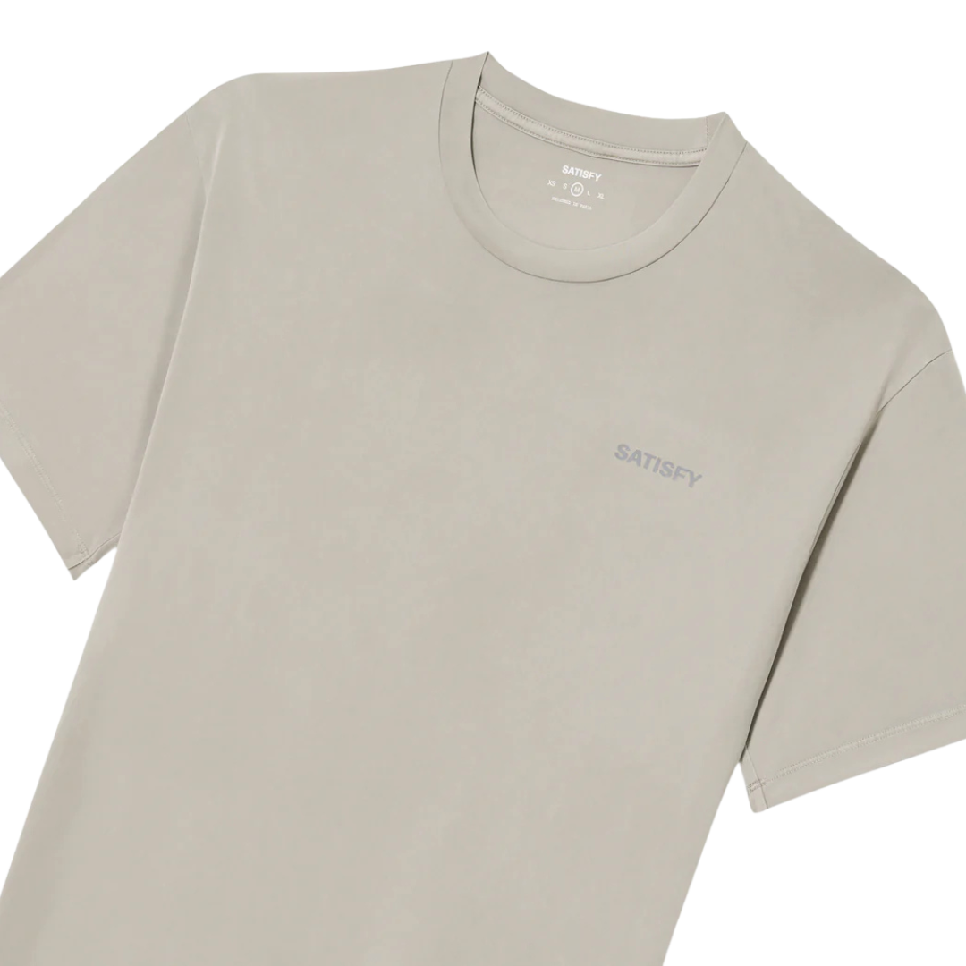 SatisfyRunning_AuraliteTShirt_Smalllogo_MineralDune_Front1