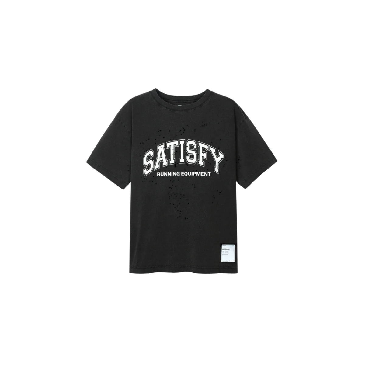 Satisfy Running MothTech T-Shirt - Aged Black Satisfy Big Logo SAC