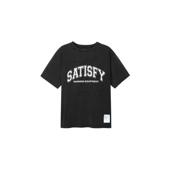 Satisfy Running MothTech T-Shirt - Aged Black Satisfy Big Logo SAC