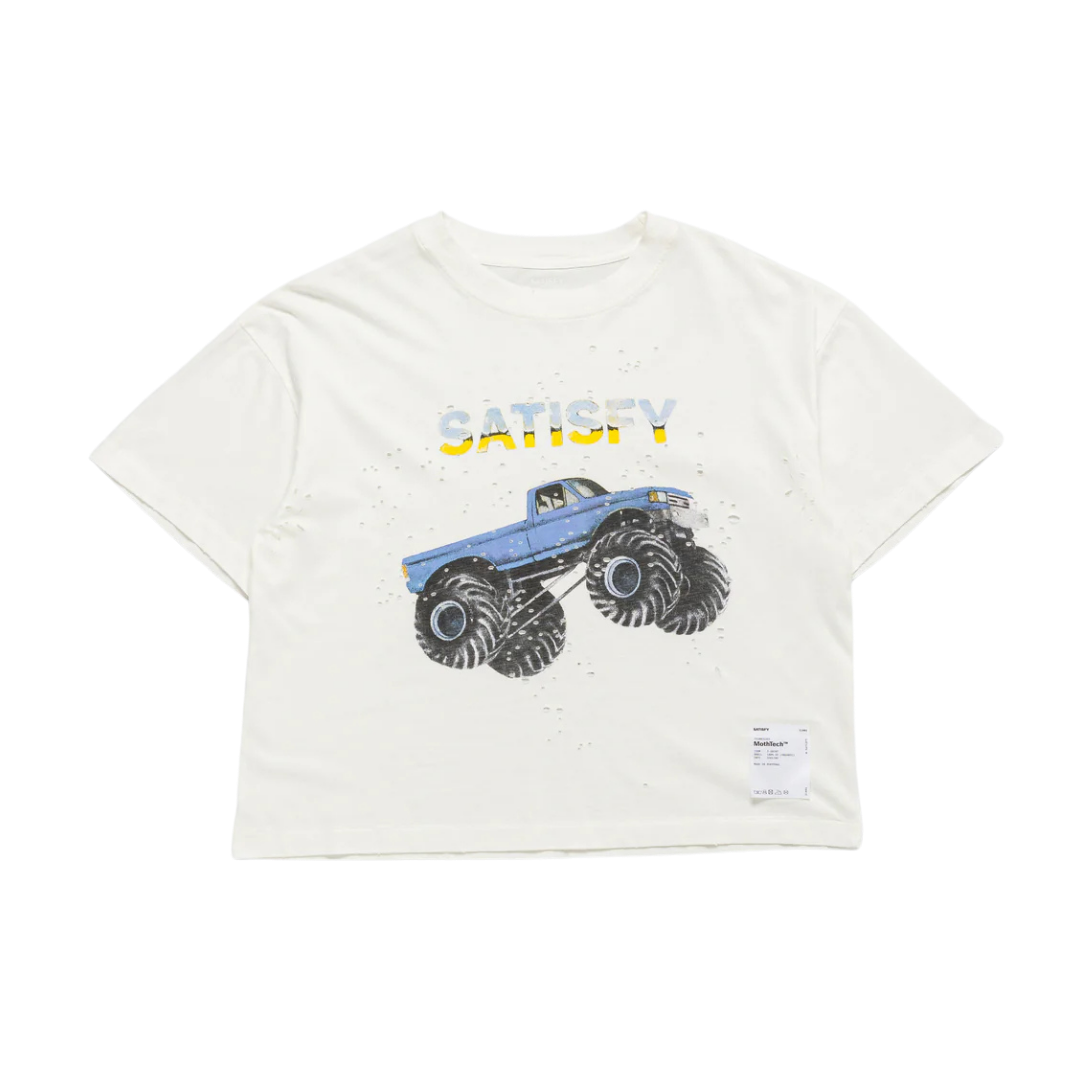 Satisfy Running Women's MothTech Muscle Tee - Off-White Monster Truck EST1