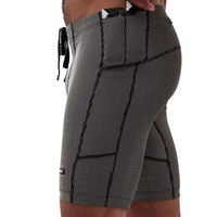 Bandit Running Striped Cadence™ 7 Pocket Half Tights - Black with Chalk