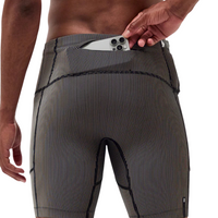 Bandit Running Striped Cadence™ 7 Pocket Half Tights - Black with Chalk