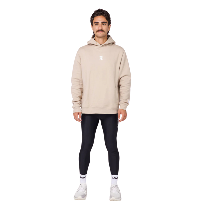 BanditRunning_The Cotton Fleece_Abstract Thinker Hoodie_Unisex_Stone_Front2