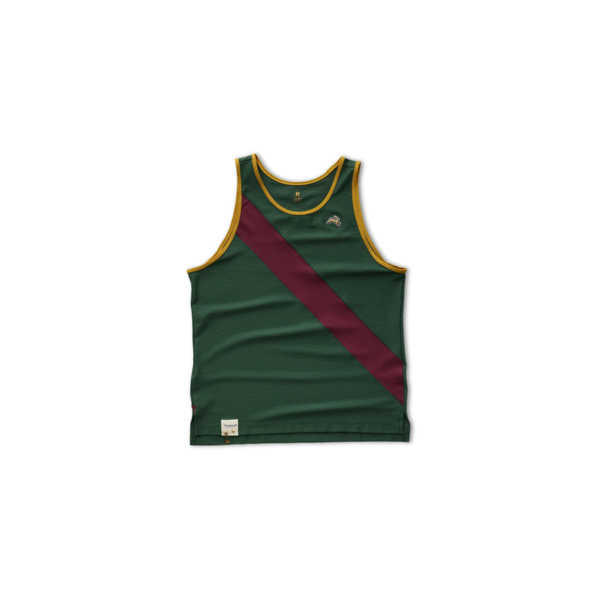 Tracksmith Van Cortlandt Singlet - TREKKING GREEN/WINDSOR WINE