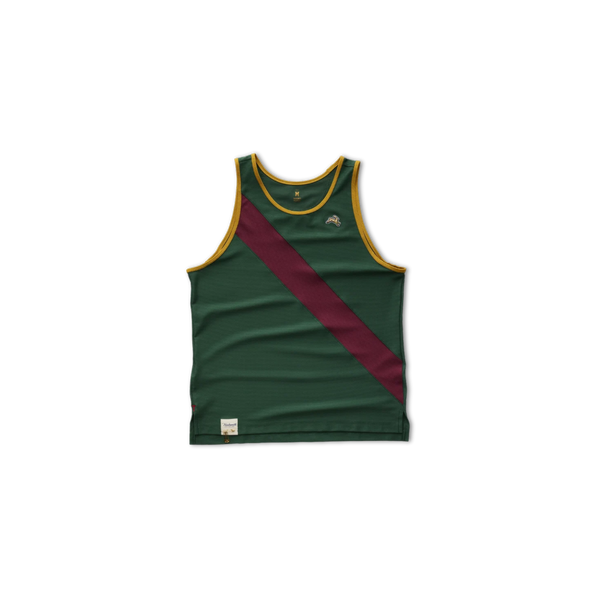 Tracksmith Van Cortlandt Singlet - TREKKING GREEN/WINDSOR WINE