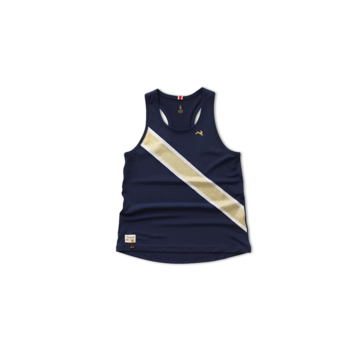 Tracksmith Women's Strata Singlet Navy/Ivory/Gold