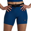 Bandit Running Women's Striped Cadence™ 5" Compression Shorts - Ink Blue / Aegean