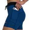 Bandit Running Women's Striped Cadence™ 5" Compression Shorts - Ink Blue / Aegean