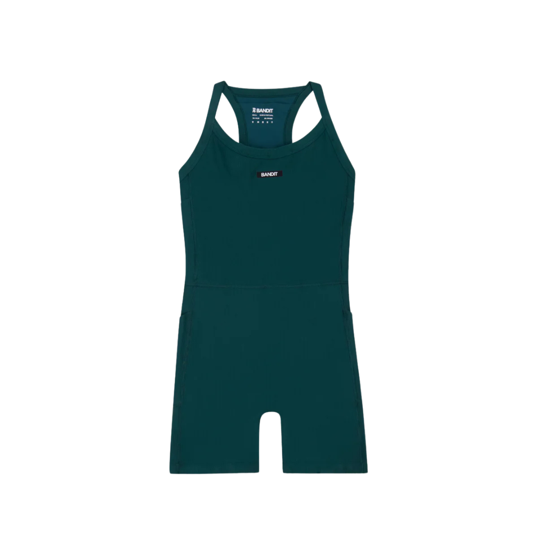 BanditRunning_WomensCadenceScoopNeckOnePiece_Pine_Front