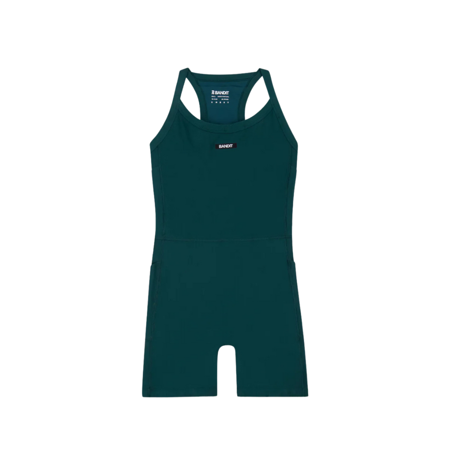 BanditRunning_WomensCadenceScoopNeckOnePiece_Pine_Front