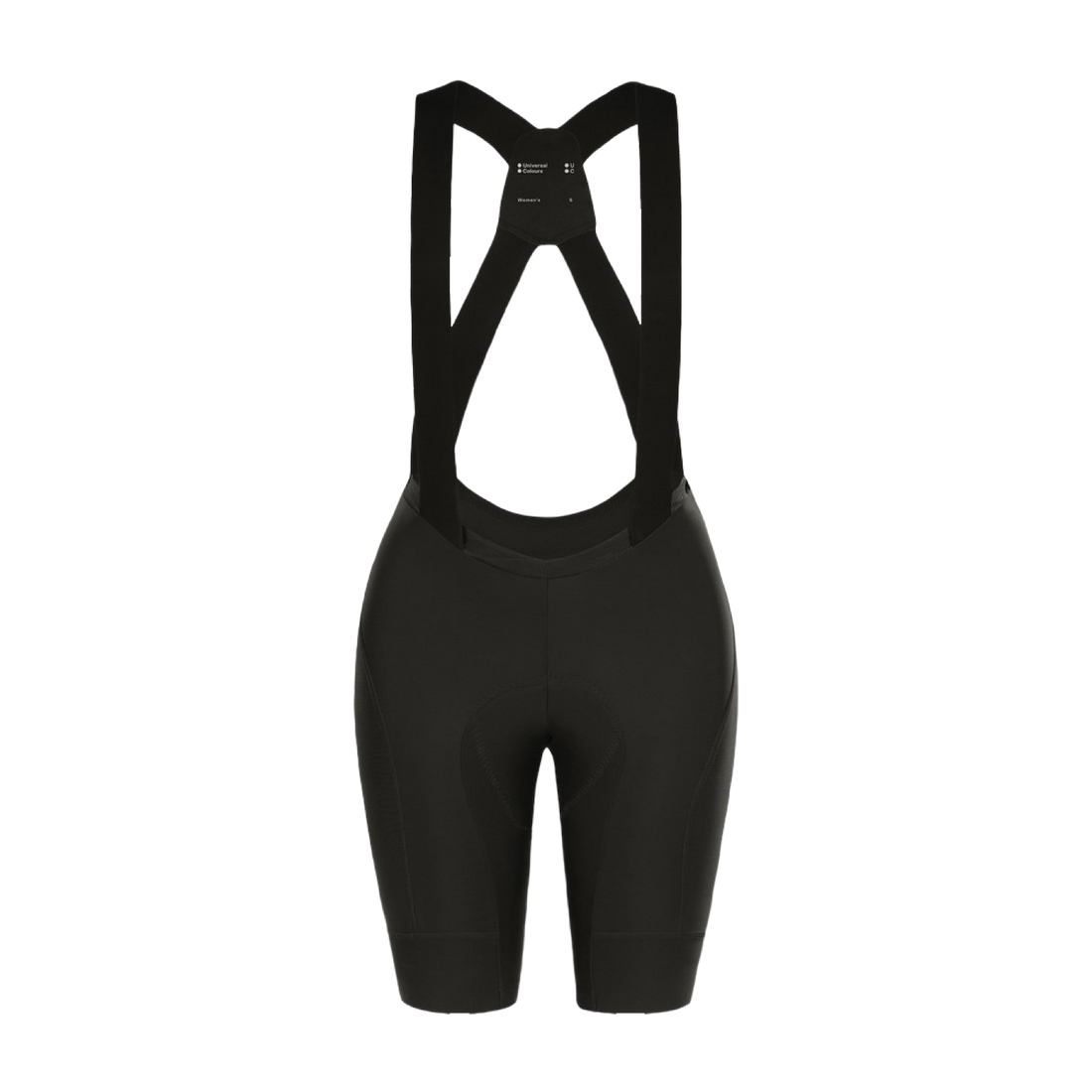 UniversalColours_MonoWomens_BibShort_Black_Front