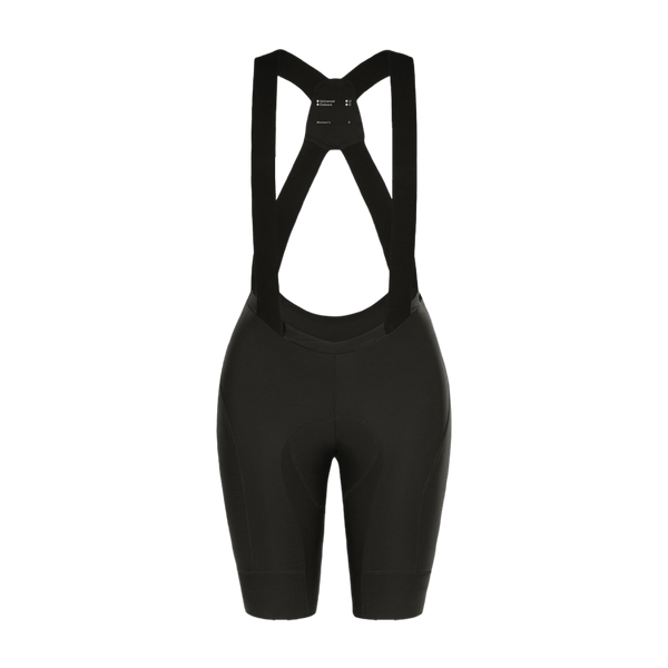 UniversalColours_MonoWomens_BibShort_Black_Front