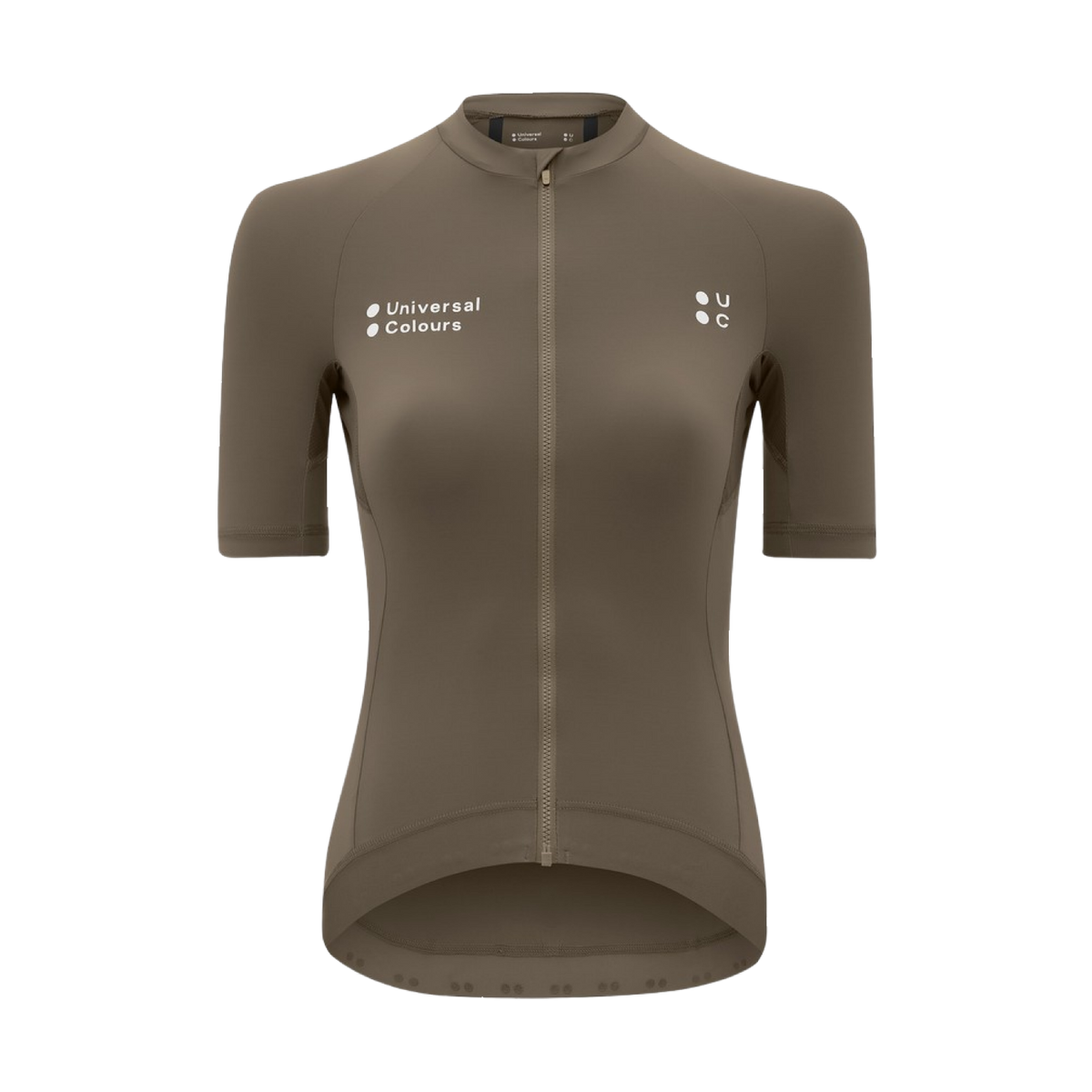 UniversalColours_MonoWomens_ShortSleeveJersey_MidDarkBrown_Front