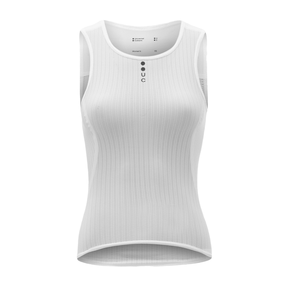 UniversalColours_MonoWomens_SleevelessBaseLayer_White_Front